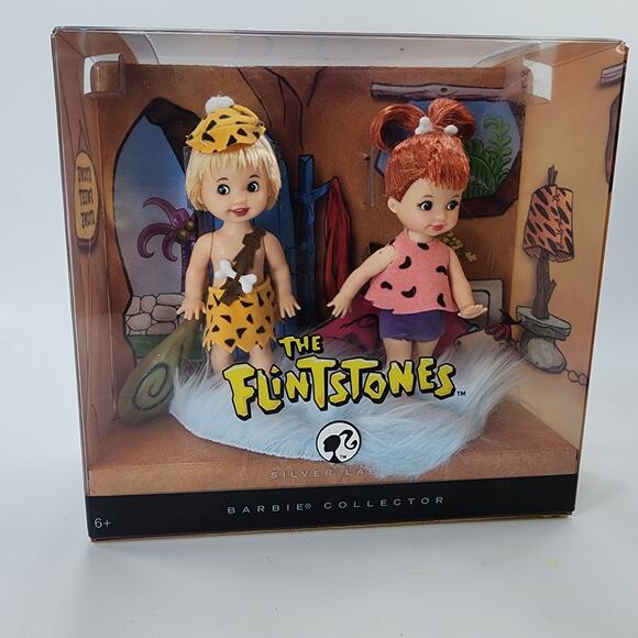 NIB Flintstones Pebbles & Bamm Bamm Barbie Doll Set - Picture 1 of 10